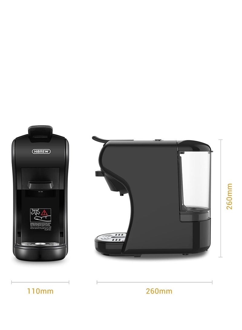 هيبرو HIBREW H1A - آلة صنع القهوة متعددة 4 في 1 كبسولة اسبريسو كافتيرا 19 بار 1450 واط 600 مل لمسحوق القهوة الكبسولة NES * DG * (أسود) - Image 3