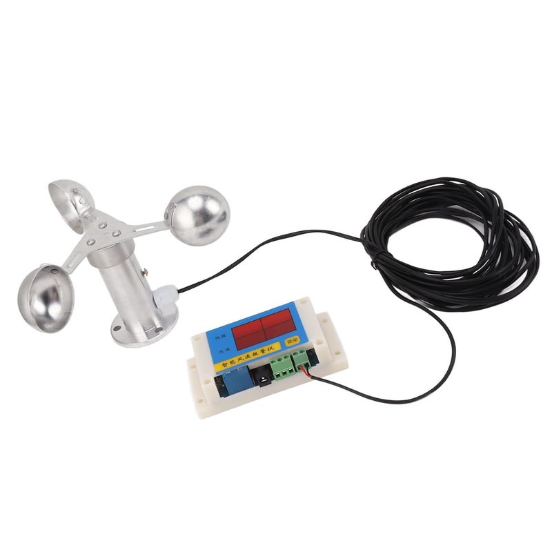 مقياس شدة الريح لرافعة الأبراج مع كوب رياح من سبائك الألومنيوم، جهاز إنذار سرعة الرياح، مزود بذاكرة لانقطاع التيار الكهربائي 5 فولت - Image 4