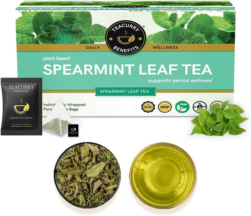 TEACURRY Spearmint Leaf Tea - 30 Tea Bags - Image 1