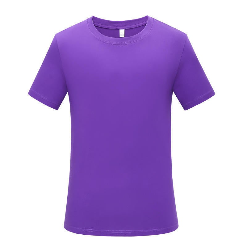 Summer Pure Cotton Work Clothes With Logo Printing, Men'S And Women'S Round-Neck Cultural Shirts, Class Uniforms With Printed Text, Short-Sleeved Advertising Shirts, Blank Shirts - Image 1