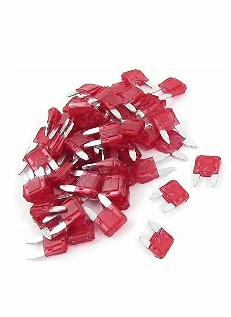 Y&D - 100 Pack Auto Fuses, V Tip Small Insert Mini Plug Fuse, 10 AMP APM/ATM 32 Blade Style Fuses A Short Circuit Protection Car Fuse Environmentally Friendly - Image 1