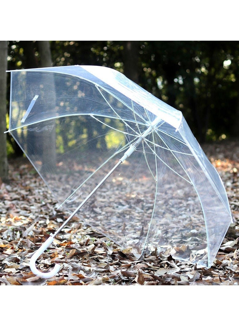 سي او أرماء مظلة شفافة شبه أوتوماتيكية بمقبض طويل تعطي تجربة مدهشة لمشاهدة قطرات المطر تتساقط من السماء - Image 1