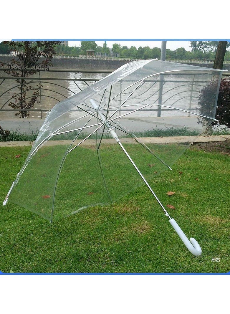 سي او أرماء مظلة شفافة شبه أوتوماتيكية بمقبض طويل تعطي تجربة مدهشة لمشاهدة قطرات المطر تتساقط من السماء - Image 2