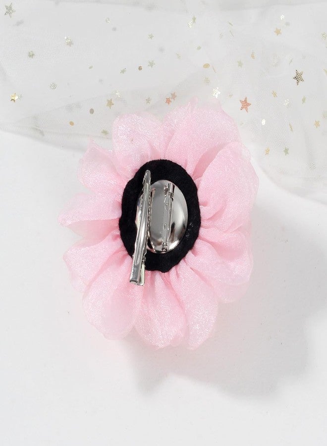 Merdia Rose Flower Brooches and Clips for Women | Pink Hair Clips & Flower Pins | Lapel & Hat Pins, 4.3 Inches, Light Pink - Image 3