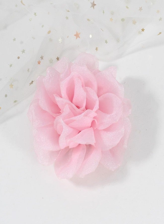 Merdia Rose Flower Brooches and Clips for Women | Pink Hair Clips & Flower Pins | Lapel & Hat Pins, 4.3 Inches, Light Pink - Image 2