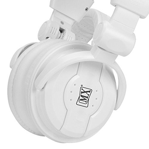 MX DJ Headphones – Foldable Over-Ear Professional Studio Monitor Headphones with 3.5mm Stereo Plug & 6.3mm Gold-Plated Adapter for DJ Mixing, Monitoring, and Recording (White) - Image 3