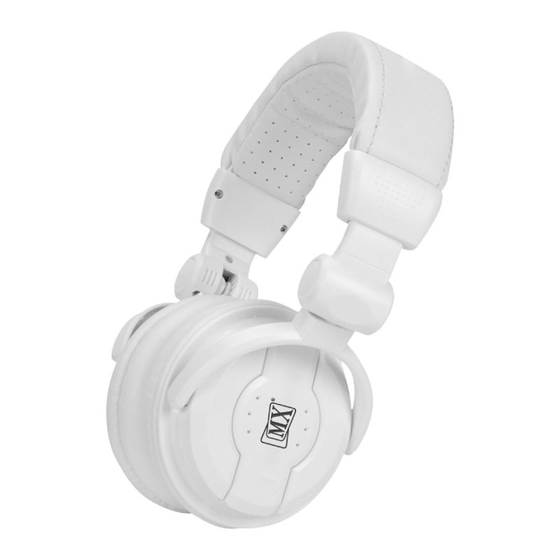 MX DJ Headphones – Foldable Over-Ear Professional Studio Monitor Headphones with 3.5mm Stereo Plug & 6.3mm Gold-Plated Adapter for DJ Mixing, Monitoring, and Recording (White) - Image 5