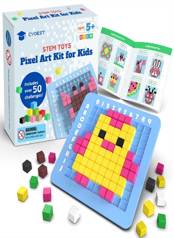 CYOEST STEM Toys Pixel Art Kit for Kids - Arts and Crafts for Boys & Girls - Educational Science Kits & STEM Activities for Kids Ages 5-8-12 Gifts for 5, 6, 7, 8, 9, 10 Year Old - Brain Teasers Toy (Medium) - Image 1