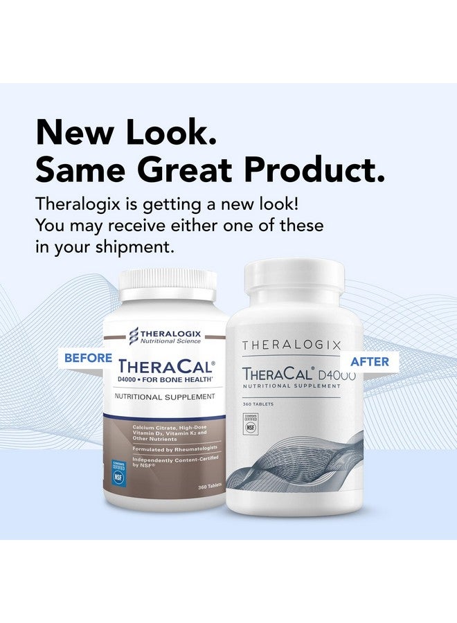 Theralogix TheraCal D4000 - Bone Health Support Supplement with Calcium, Magnesium, Vitamin D3, Vitamin K2 & Boron* - 90-Day Supply - NSF Certified - 360 Tablets - Image 3