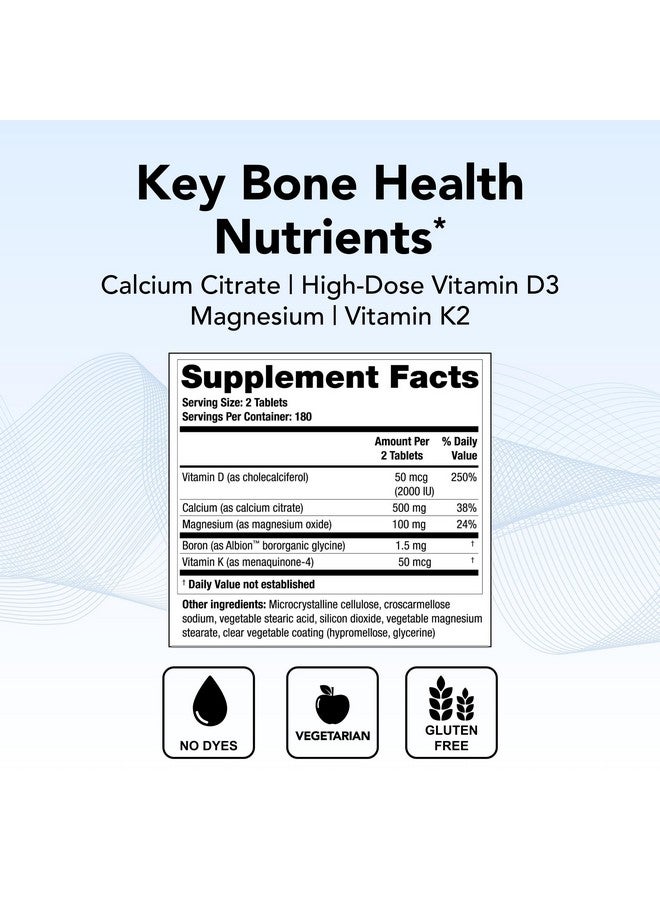 Theralogix TheraCal D4000 - Bone Health Support Supplement with Calcium, Magnesium, Vitamin D3, Vitamin K2 & Boron* - 90-Day Supply - NSF Certified - 360 Tablets - Image 2