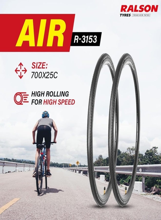 FCCRACING Ralson 700 * 25C Bicycle Tyres Combo | Nylon Cycle Tyre | Durable Grip & Smooth Cornering Tyre | Bicycle Tyre | (Pack of 2) - Image 4