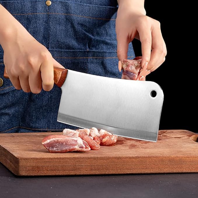 LYBAA سكاكين LYBAA المصنوعة من الفولاذ المقاوم للصدأ سكاكين مطبخ احترافية قاطع اللحم والخضار سكين تقطيع مقبض كامل للمنزل والمطعم عبوة من 1 - Image 5