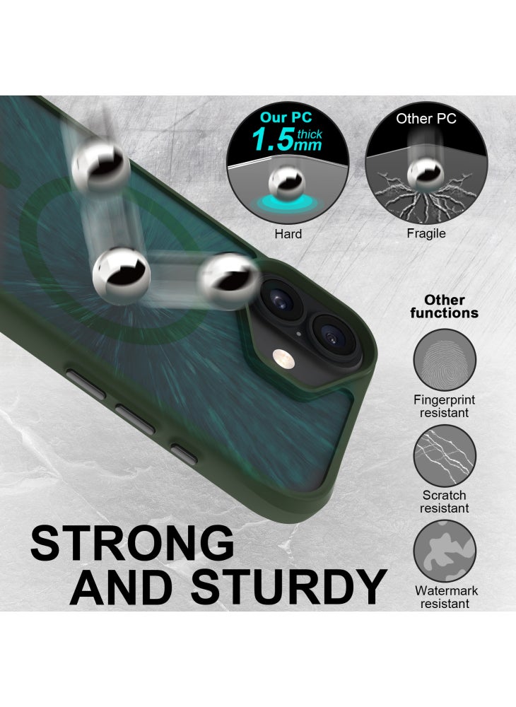 For iPhone 17 Case Compatible with MagSafe Hybrid Hard PC Soft TPU Shockproof Phone Cover - Green - Image 3