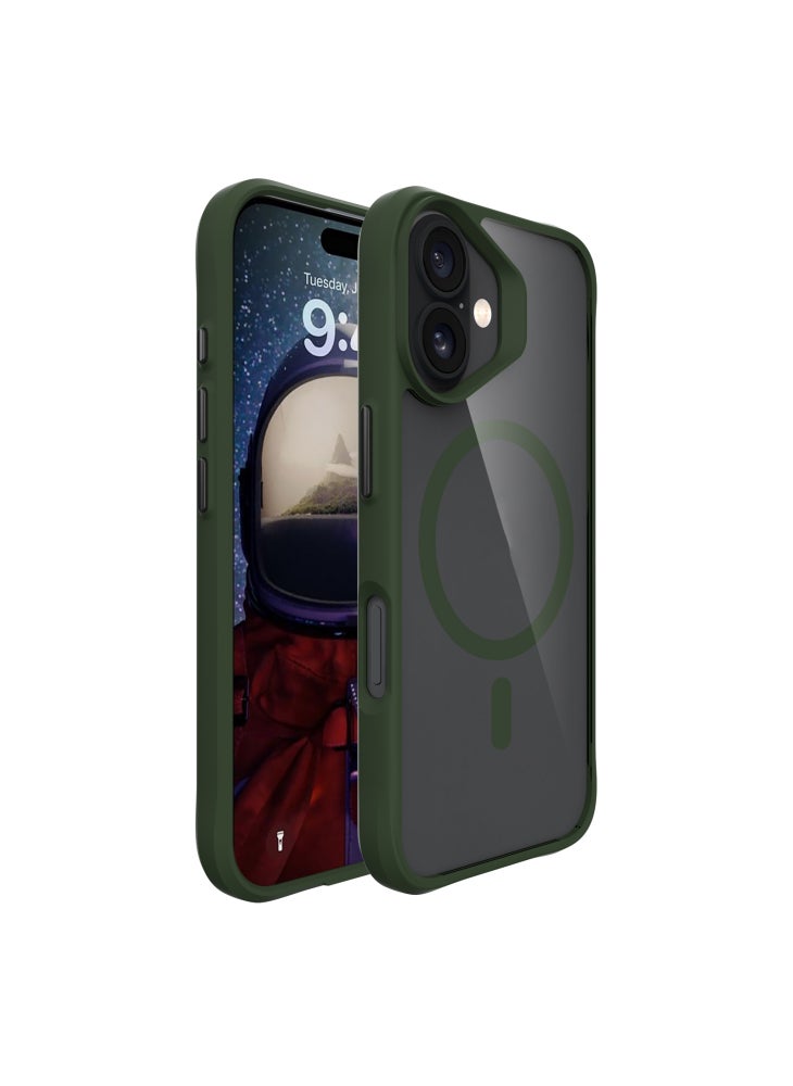 For iPhone 17 Case Compatible with MagSafe Hybrid Hard PC Soft TPU Shockproof Phone Cover - Green - Image 1