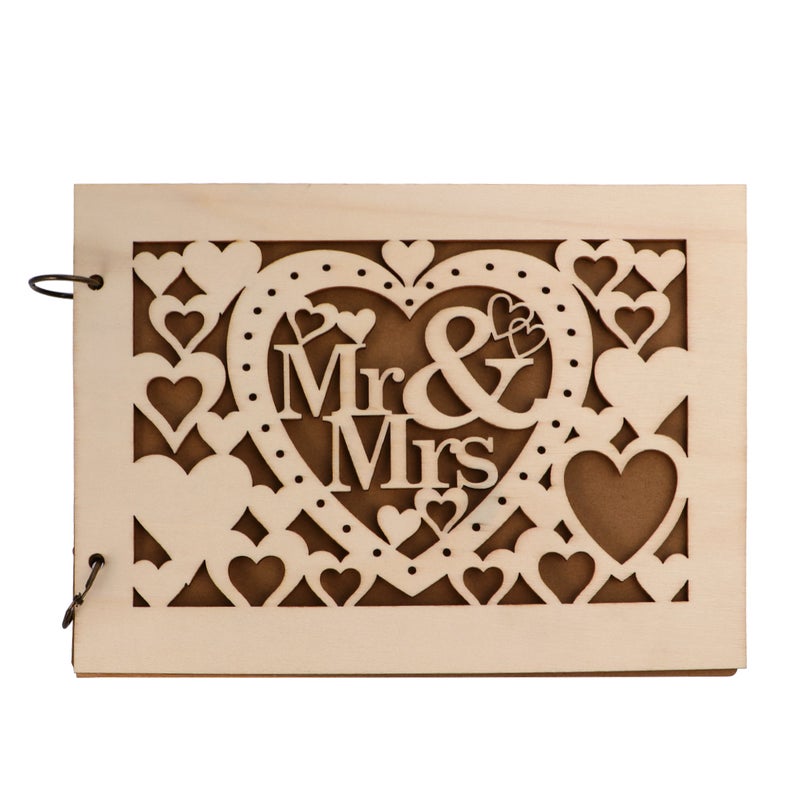 2 pcs Wedding Guestbook Hollow-out Guest Sign- Carving Guest Book Hollow-out Craft Notebook for Wedding Anniversary Proposal Use Heart Style - Image 2