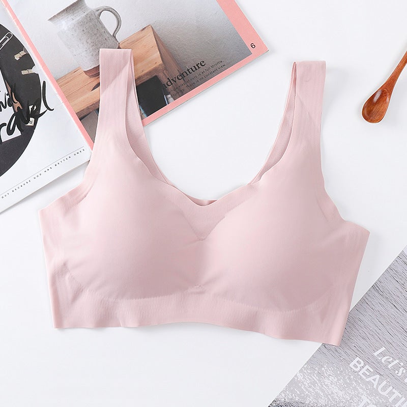 Seamless Wireless Supportive Sports Bra Pink 