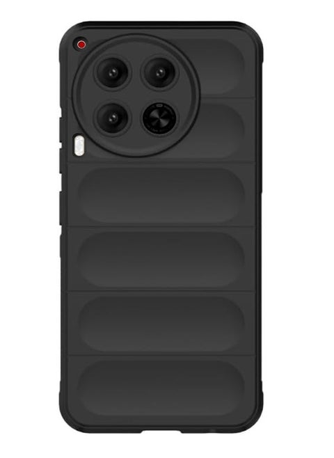 for TECNO Camon 30 5G Case Cover, Heavy Duty 4D Striped Pattern Sensory Soft Silicone Full Portection Shockproof Phone Case for TECNO Camon 30 5G, Black