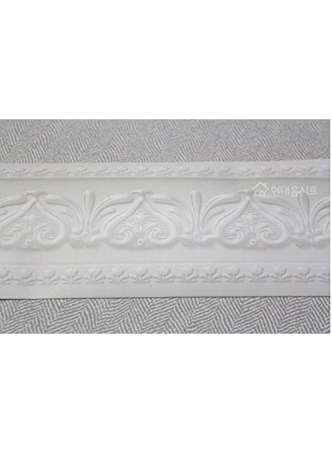 WITPOCE FIXPIX Royal Tulip Peel and Stick Wall Border Easy to Apply (Neutral Gray) - Image 3