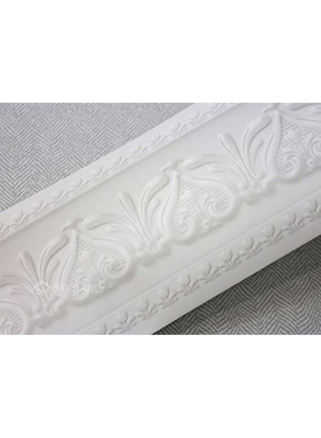 WITPOCE FIXPIX Royal Tulip Peel and Stick Wall Border Easy to Apply (Neutral Gray) - Image 4