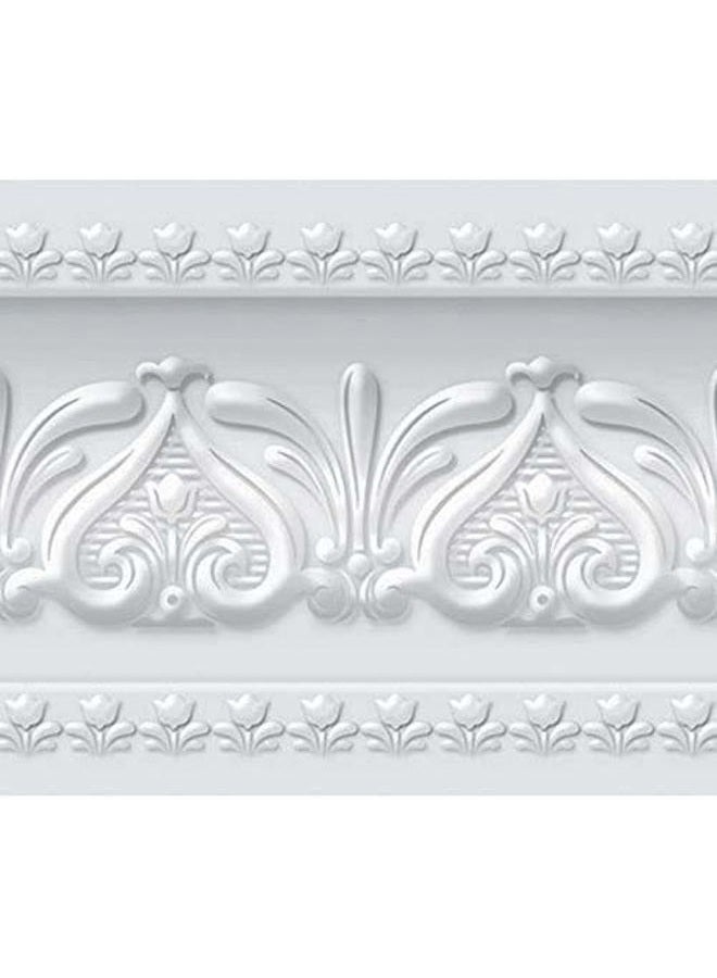 WITPOCE FIXPIX Royal Tulip Peel and Stick Wall Border Easy to Apply (Neutral Gray) - Image 1