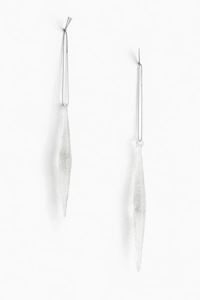 اتش اند ام زينة كريسماس كراث ثلجية - عبوة من قطعتين