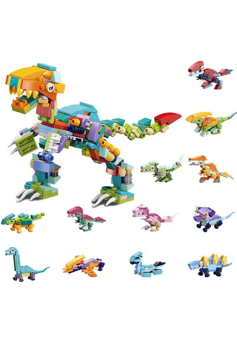 ACYYH Dinosaur Building Blocks Set, 12-in-1 Buildable Dinosaur Figures, Educational Construction Toy - Image 1