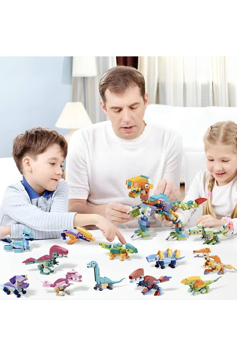 ACYYH Dinosaur Building Blocks Set, 12-in-1 Buildable Dinosaur Figures, Educational Construction Toy - Image 3