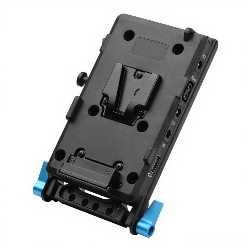 V Mount V-lock Battery Plate Adapter with 15mm Dual Hole Rod Clamp NP-FZ100 Dummy Battery Replacement for Sony A7Ⅲ A7RⅢ A9 A7R Ⅳ A6600 Camera Video Light Monitor Audio Recorder Microphone - Image 1