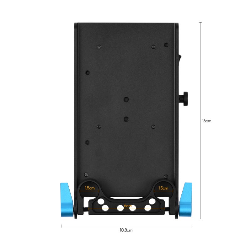 V Mount V-lock Battery Plate Adapter with 15mm Dual Hole Rod Clamp NP-FZ100 Dummy Battery Replacement for Sony A7Ⅲ A7RⅢ A9 A7R Ⅳ A6600 Camera Video Light Monitor Audio Recorder Microphone - Image 2
