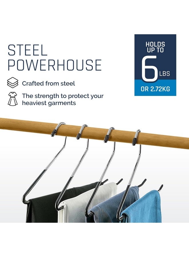 ROLLYWARE ROLLYWARE Heavy Duty Metal Pants Hangers, Jean Hangers for Closet, Open Ended Clothes Hanger for Pant Slack Trouser Scarf, Space Saving, Non Slip (20)  - Image 4