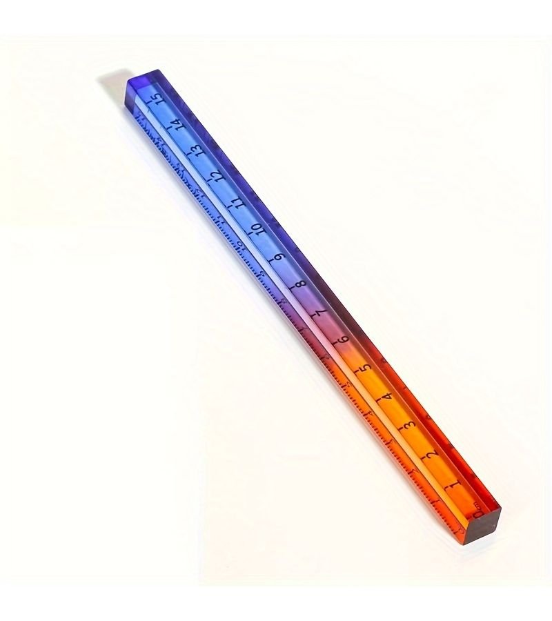 Multi Color Gradient Square Ruler 15cm Transparent Protractor For Geometry Drawing - Image 3