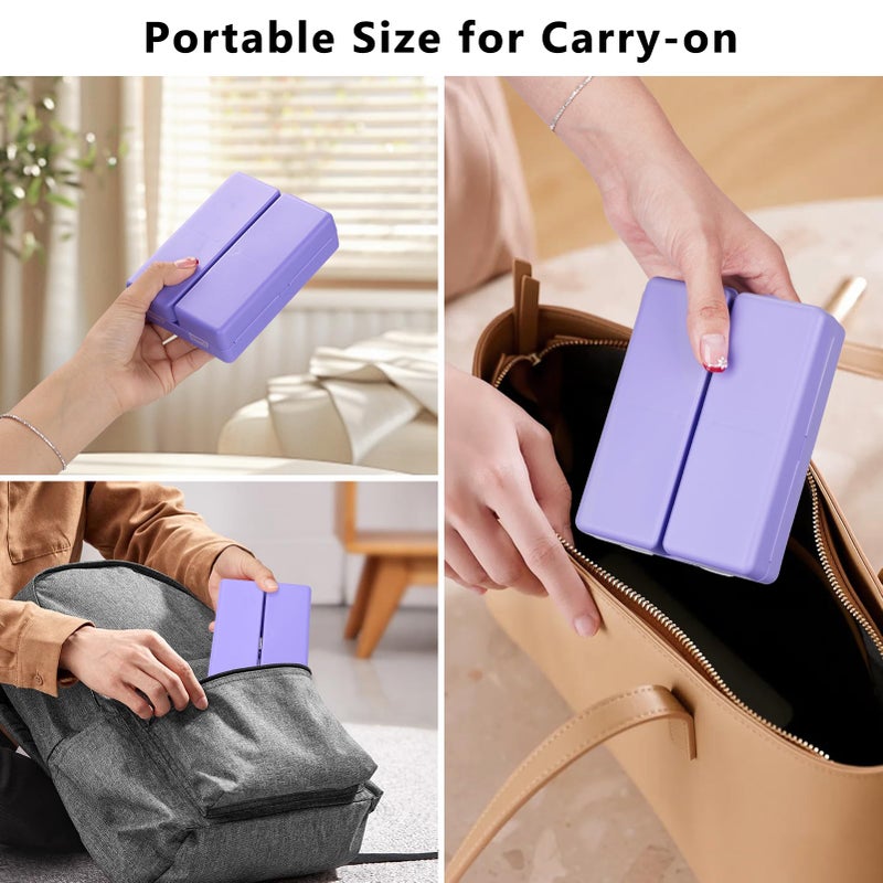 FYY Daily Pill Organizer,7 Compartments Portable Pill Case Travel Pill Organizer,[Folding Design] Large Pill Box for Purse Pocket to Hold Vitamins,Cod Liver Oil,Supplements and Medication-Purple - Image 3