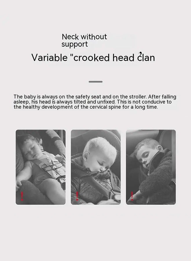 Baby Neck Pillow - Car Headrest Pillow for Toddlers - Adjustable Toddler Headrest Neck Support, Baby Neck Pillow, Travel Pillow Headrest for Car Seat - Image 3