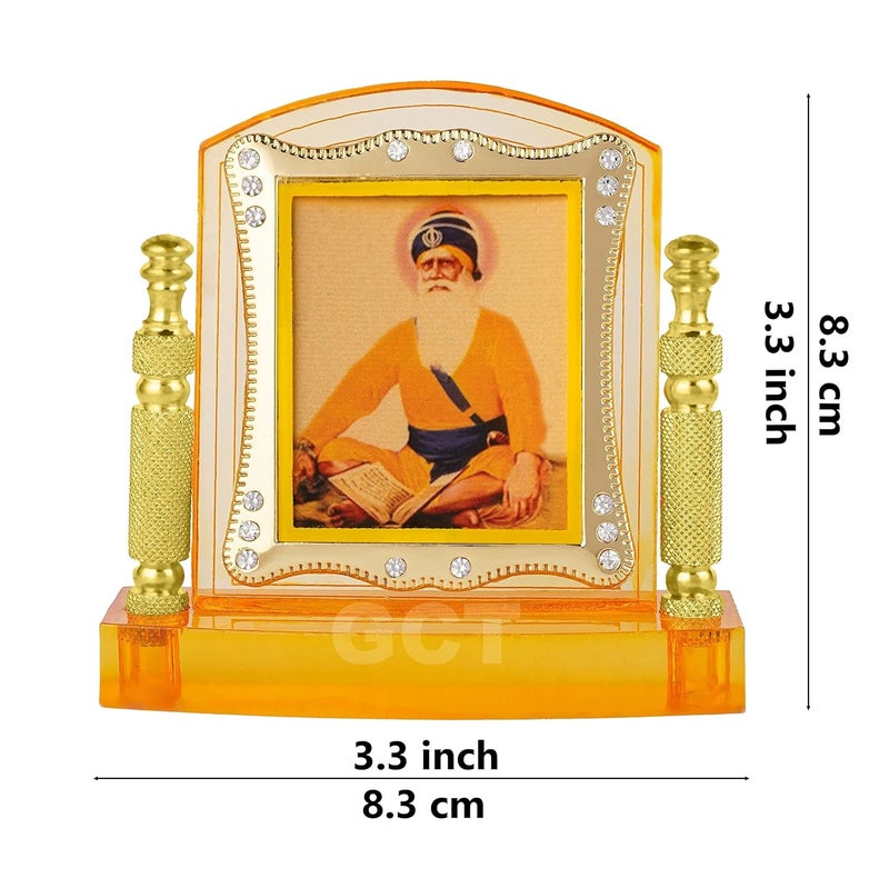 GCT Baba Deep Singh Ji (J001-6-A) Sikh Religious Acrylic Frame for Car Dashboard (L*B*H- 3.3 x 1.2 x 3.3 Inches) - Image 2