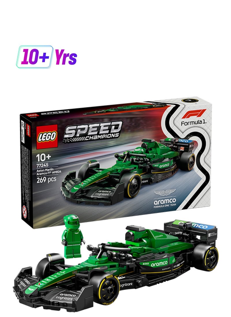 LEGO Speed Champions Aston Martin Aramco F1® AMR24 Race Car Vehicle Set 77245 (269) Pieces  - Image 1