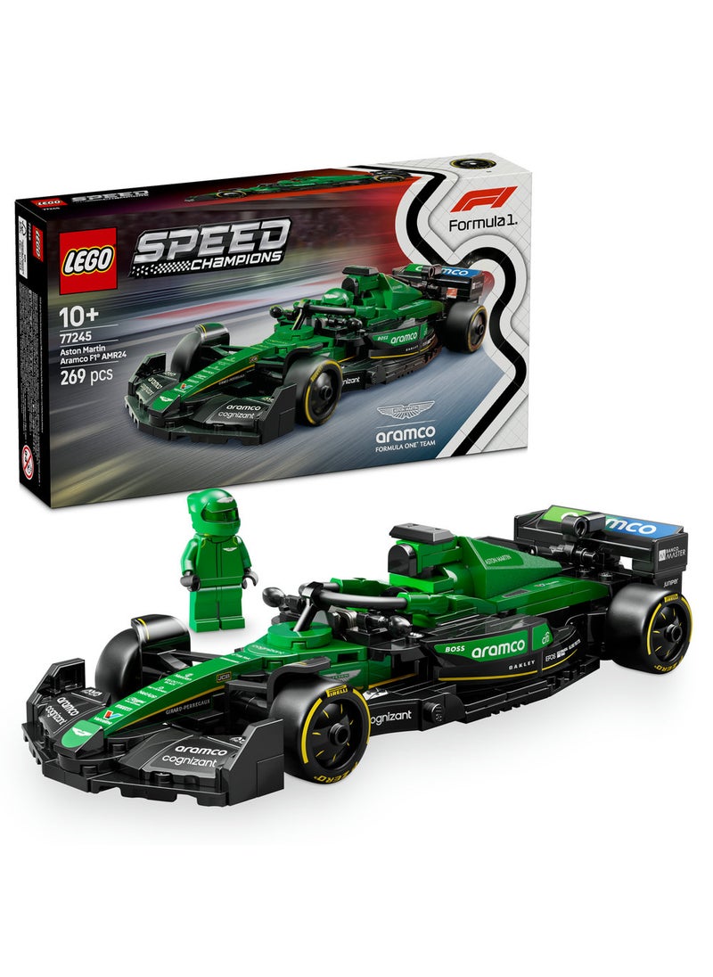 LEGO Speed Champions Aston Martin Aramco F1® AMR24 Race Car Vehicle Set 77245 (269) Pieces  - Image 1