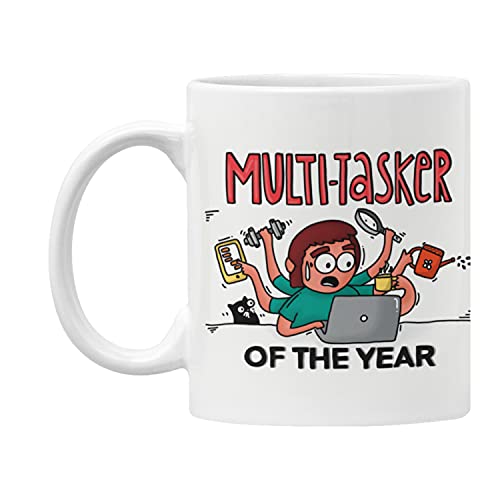 Oye Happy - Multitasker of The Year Mug - Best Coffee Mug for Friend/Girlfriend/Colleague/Husband/Wife/Sister to Gift on Birthday/Friendship Day - Image 2