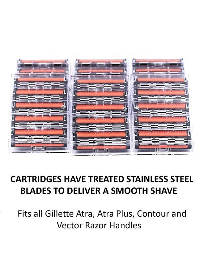 taconic shave 30 Taconic Shave Triple Blade Razor Cartridges for Gillette Atra, Atra Plus, Vector & Contour Razor Handles, Aloe Lubricating Strip for a More Comfortable and Closer Shave  - Image 2