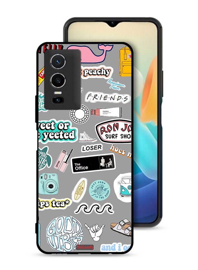 Tolwak Vivo Y76 5G Protective Case Cover Good Vibes Stickers - Image 1