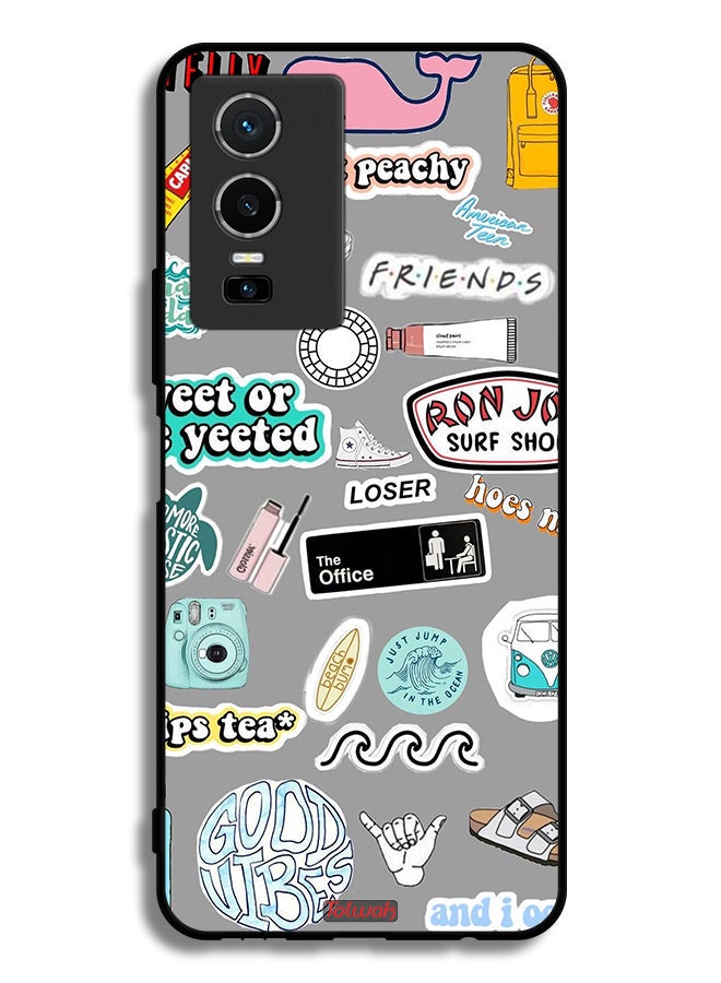 Tolwak Vivo Y76 5G Protective Case Cover Good Vibes Stickers - Image 2