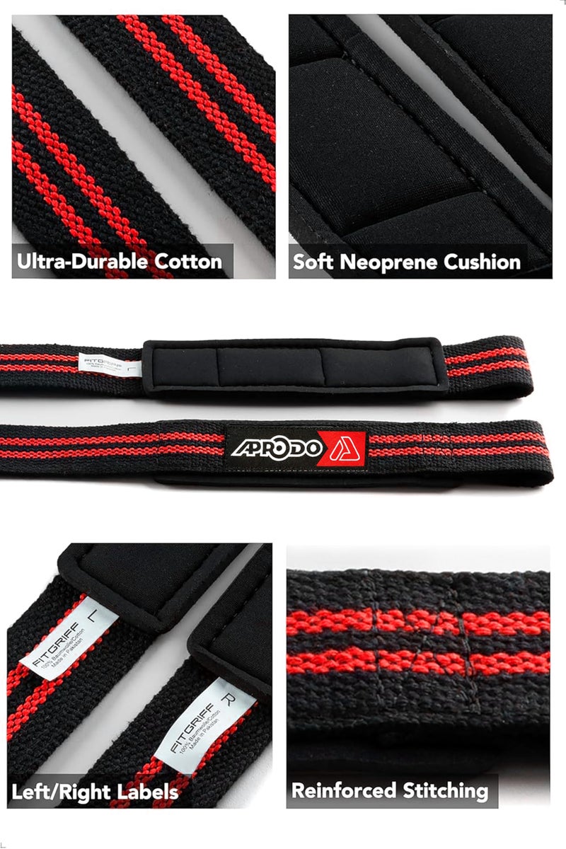 Aprodo Weight Lifting Straps Wrist Supporter For Gym Gym Accessories For Men For Women Wrist Strap For Gym Wrist Support Deadlift Strap Weightlifting Straps For Grip Gym Straps For Weight Lifting - Image 2