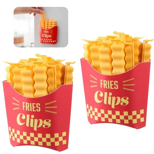 HASTHIP® 24 PCS Creative Snack Sealing Clips Clamp French Fries Sealers with Holder Fridge Magnet Small Packets Food Seal Mini Clips - Image 1