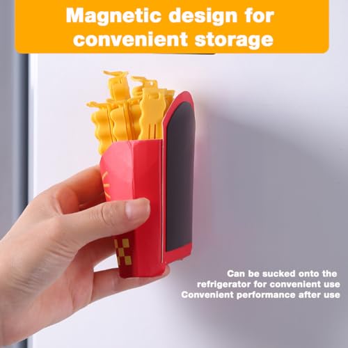 HASTHIP® 24 PCS Creative Snack Sealing Clips Clamp French Fries Sealers with Holder Fridge Magnet Small Packets Food Seal Mini Clips - Image 3