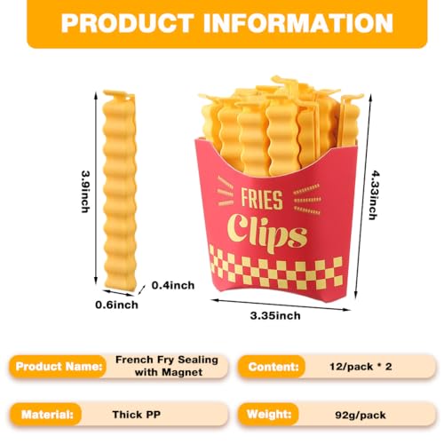HASTHIP® 24 PCS Creative Snack Sealing Clips Clamp French Fries Sealers with Holder Fridge Magnet Small Packets Food Seal Mini Clips - Image 2