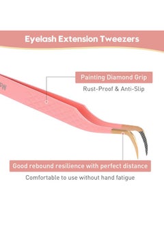 Ms.Queen Lash Tweezers For Eyelash Extensions,Fiber Tip Master Volume Lash Extension Tweezers With Diamond Grip  - Image 3