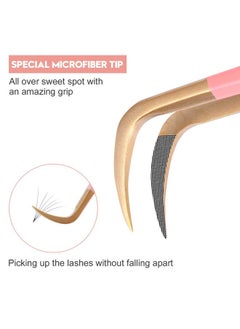 Ms.Queen Lash Tweezers For Eyelash Extensions,Fiber Tip Master Volume Lash Extension Tweezers With Diamond Grip  - Image 1