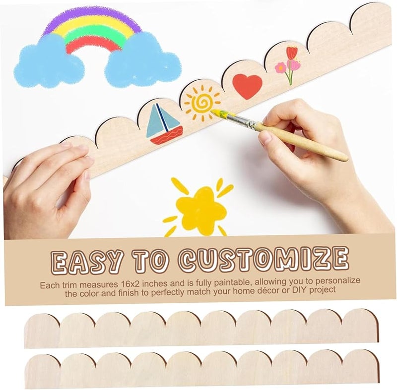 تشذيب خشب الصنوبر على شكل قشرة مقاس 16 × 2 بوصة، 20 قطعة، لحدود زخرفة باب الخزانة أو الجدار للعمل اليدوي - Image 4