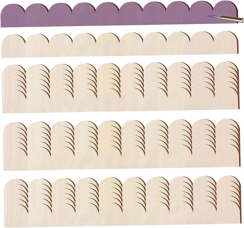 تشذيب خشب الصنوبر على شكل قشرة مقاس 16 × 2 بوصة، 20 قطعة، لحدود زخرفة باب الخزانة أو الجدار للعمل اليدوي - Image 1