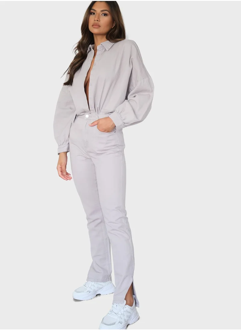 Missguided High Waist Straight Jeans
