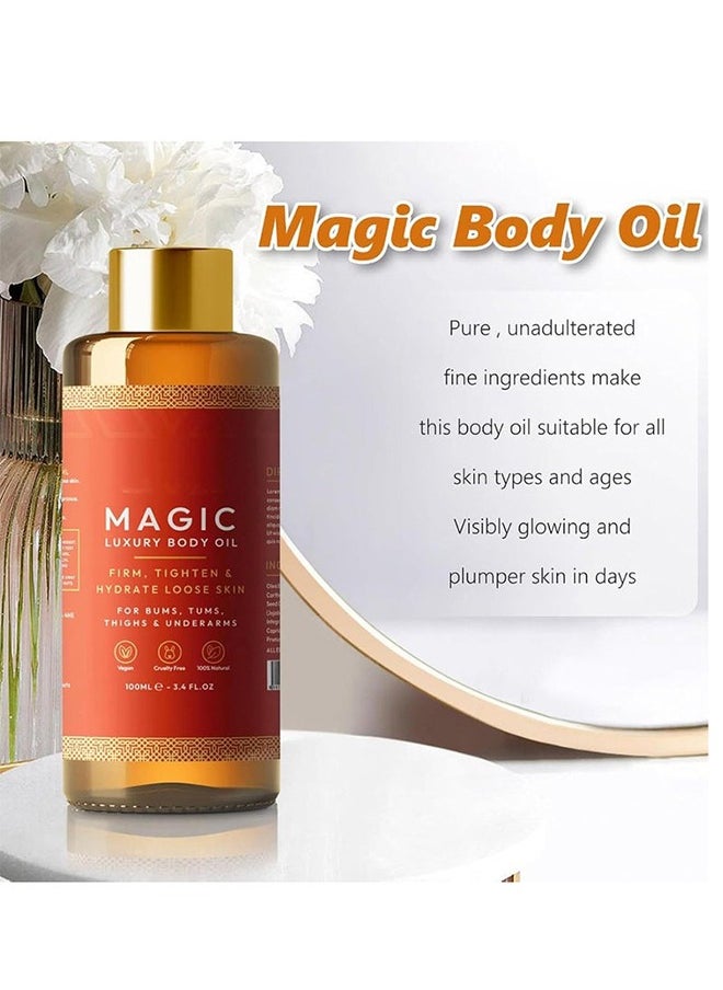West&Month Magic Luxury Body Oil - 100ml, Plumps, Tightens, Firms and Hydrates Skin, Arms, Chest, Thighs and Tums, Besque Magic Body Firming Oil, Magic Luxury Body Oil, Suitable for Full Body Use  - Image 3